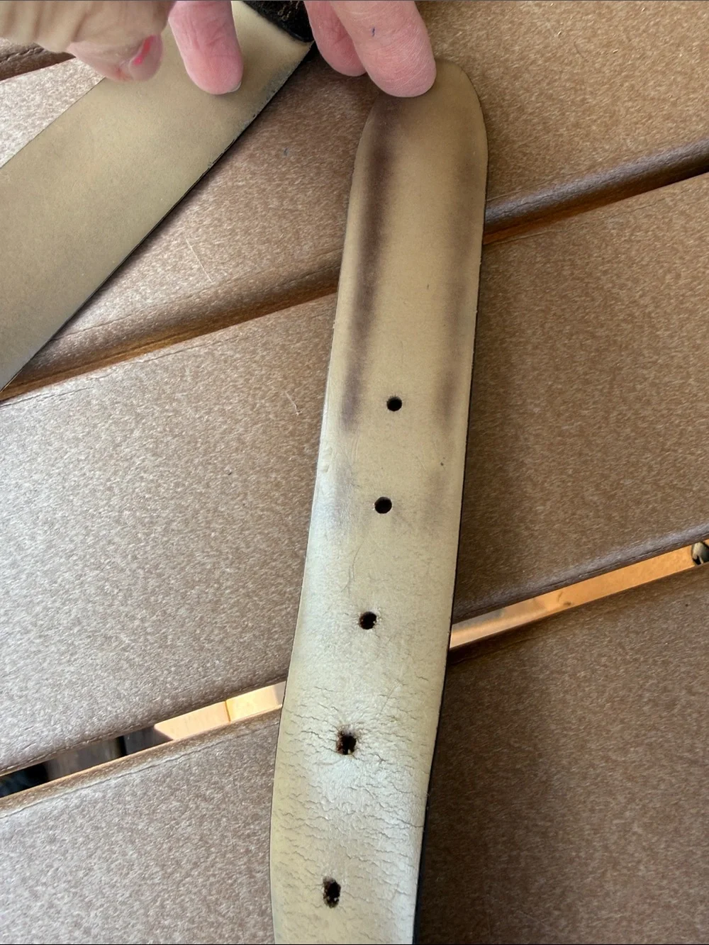 Paul Fredrick Brown Suede Leather Belt